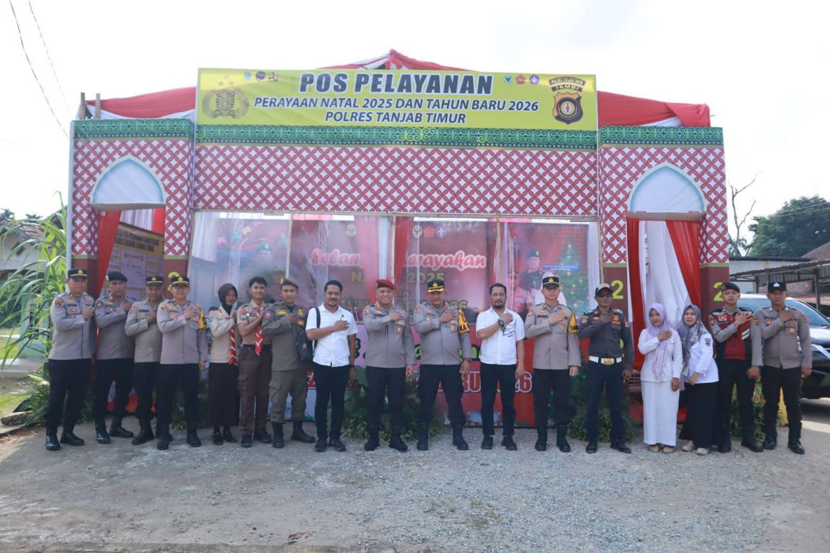 Dir Reskrimsus Polda Jambi Selaku Pamatwil Dalam Operasi Lilin 2025, Tinjau Pos Pam dan Pos Yan Di Wilayah Hukum Polres Tanjab Timur, Pastikan Situasi Aman Dan Kondusif