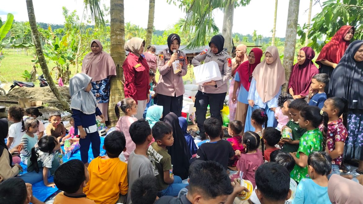 Tim SDM Polres Lhokseumawe Gelar Trauma Healing untuk Anak-anak di Riseh Teungoh