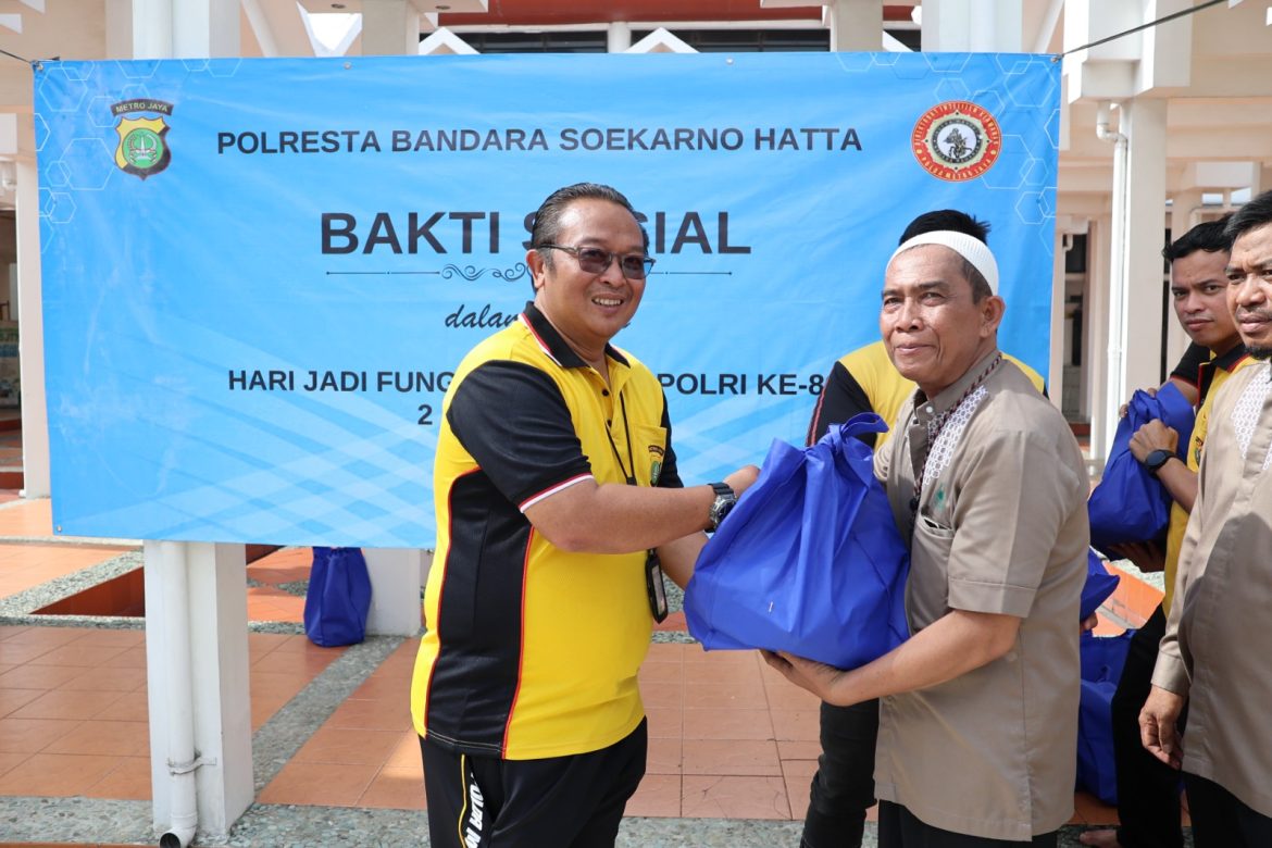 Sambut HUT ke-80 Intelijen Polri, Polresta Bandara Soetta Gelar Bakti Sosial dan Bakti Religi