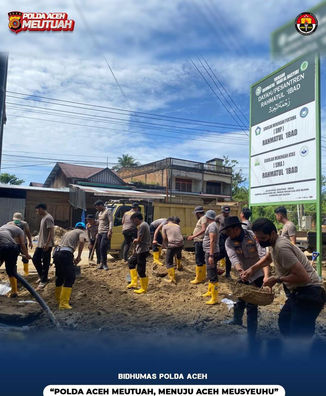 Keperdulian Polres Aceh Selatan Bergerak Bergotong Royong Paskah Banjir