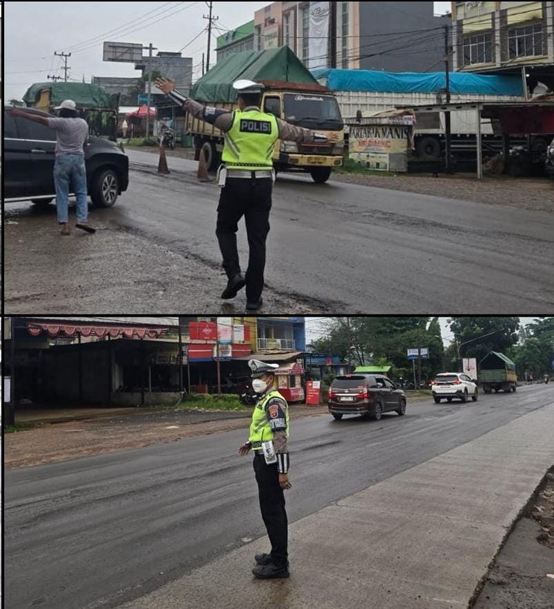 Satlantas Polres Banyuasin Kerahkan 18 Personel di Titik Rawan, Arus Lalu Lintas Aman dan Terkendali