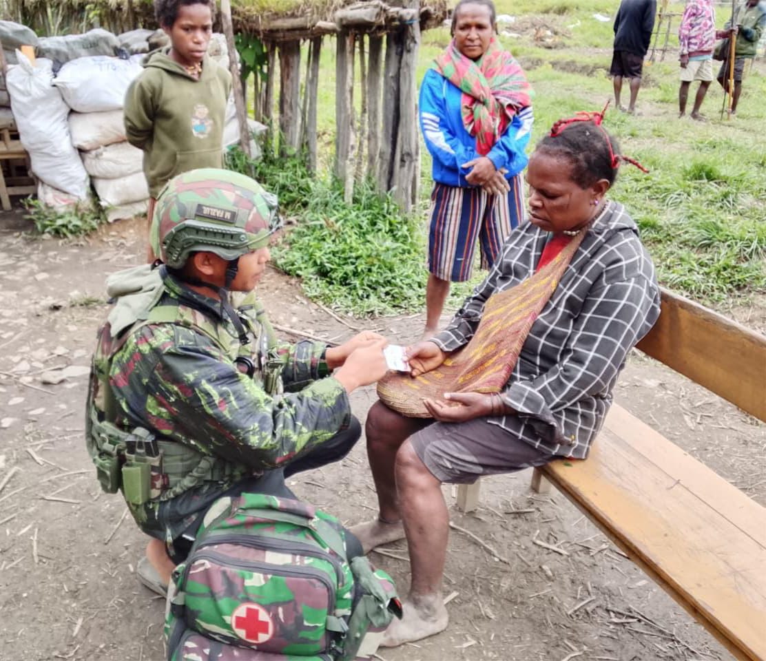 Jaya Sakti Sehat. Kesehatan Gratis di Bilai, Berkat Satgas TNI