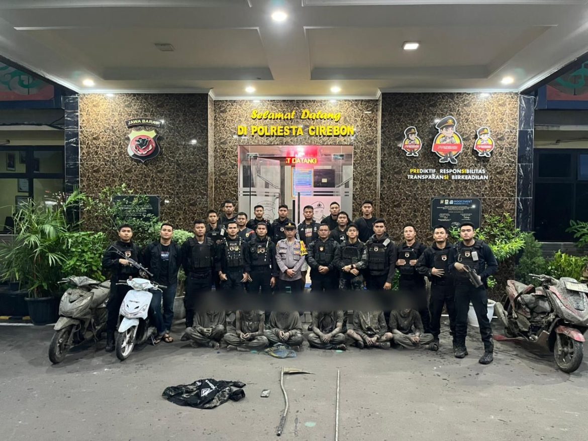 Patroli Raimas Satgas Preventif Polisi Gagalkan Tawuran di Perbatasan Desa Cangkring dan Desa Babadan, Enam Remaja diamankan