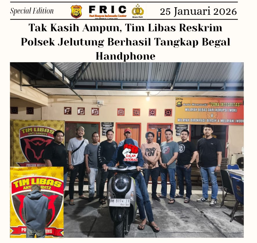 Tim Libas Reskrim Polsek Jelutung Berhasil Tangkap Pelaku Begal Handphone 