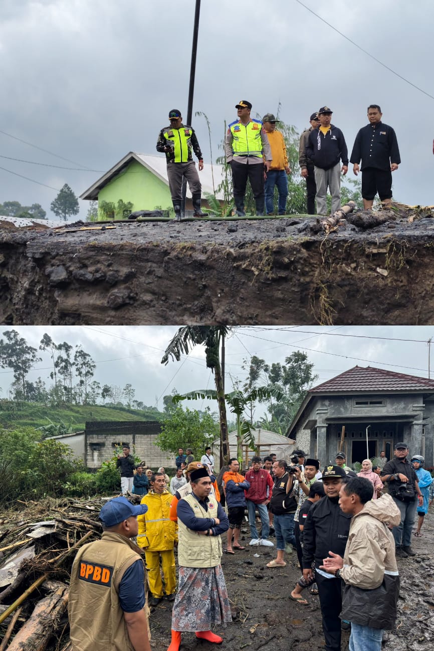 Dandim Pemalang Dampingi Wakil Gubernur Jateng Tinjau Lokasi dan Pengungsi bencal Banjir Bandang 