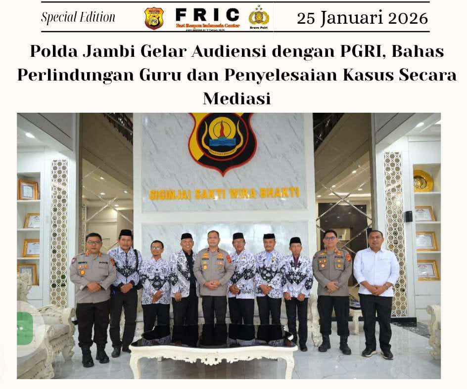 Polda Jambi Gelar Audiensi dengan PGRI, Bahas Perlindungan Guru dan Penyelesaian Kasus Secara Mediasi