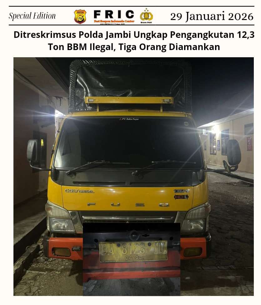 Ditreskrimsus Polda Jambi Ungkap Pengangkutan 12,3 Ton BBM Ilegal, Tiga Orang Diamankan