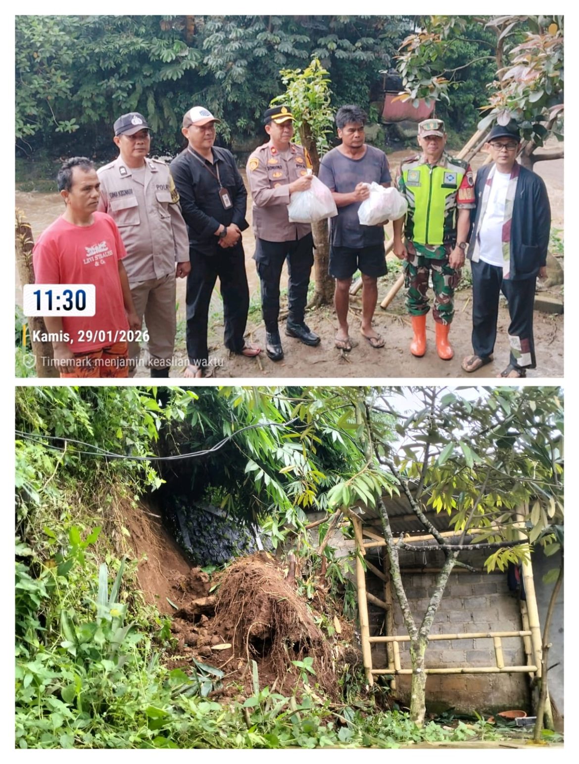 “Longsor Terjang Kp. Legok Muncang” Polsek Bogor Selatan Tanggap Cepat Ke Lokasi