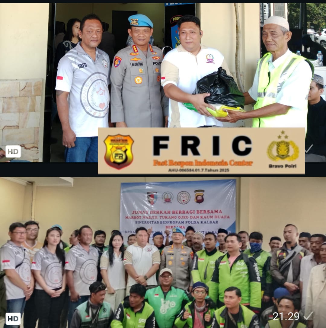 BIDPROPAM Polda Kalbar Bersama DPD GEMA SADHANA Kalbar dan Yayasan G2PB Gelar Jum’at Berkah Berbagi