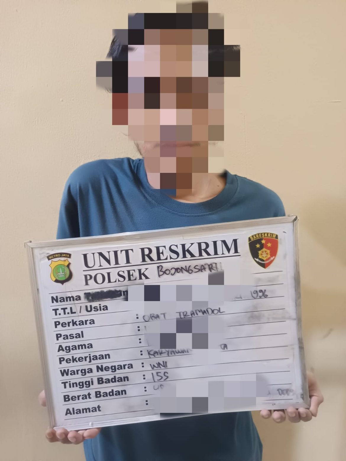 Polsek Bojongsari Berhasil Amankan Pria Berinisial MA Pengedar Obat daftar G/TM