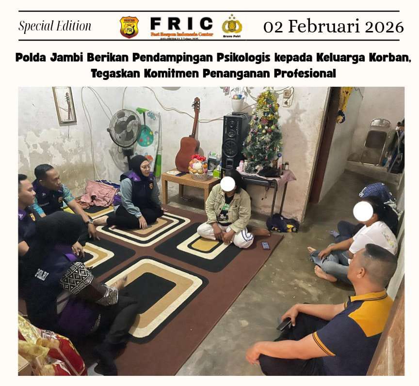Polda Jambi Berikan Pendampingan Psikologis kepada Keluarga Korban, Tegaskan Komitmen Penanganan Profesional