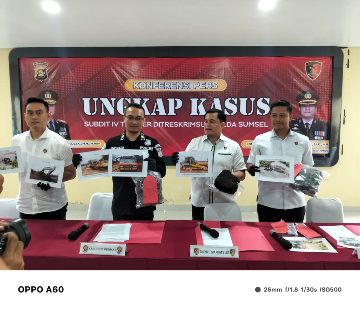 Subdit IV Tipidter Ditreskrimsus Polda Sumsel Tangkap Dua Pelaku Tambang Batu Bara Ilegal di Banyuasin